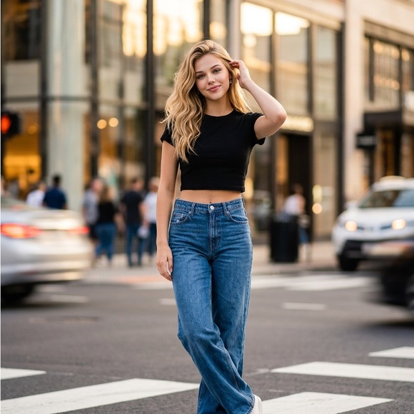 SHEIN Classic Black Crop Top - Picture 4 of 4